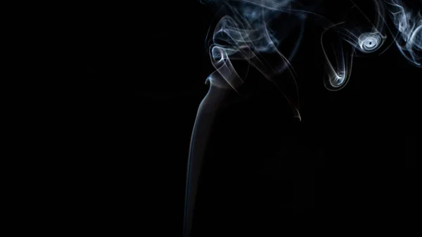 Smoke Curves Dark Black Background — Fotografia de Stock