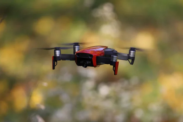 Gros Plan Drone Dans Air Dans Action Prendre Des Photos — Photo