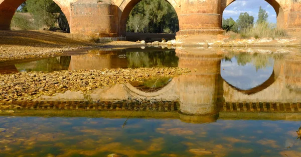 Beautiful Shot Roman Bridge Huelva Reflection Andalusia Spain — Stockfoto