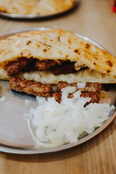 Vertical Shot Balkans Traditional Food Cevapi — Foto Stock