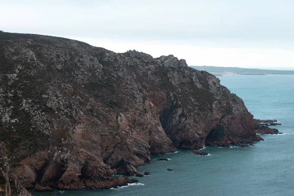 Een Betoverend Uitzicht Cabo Roca Het Zeewater Een Sombere Dag — Stockfoto
