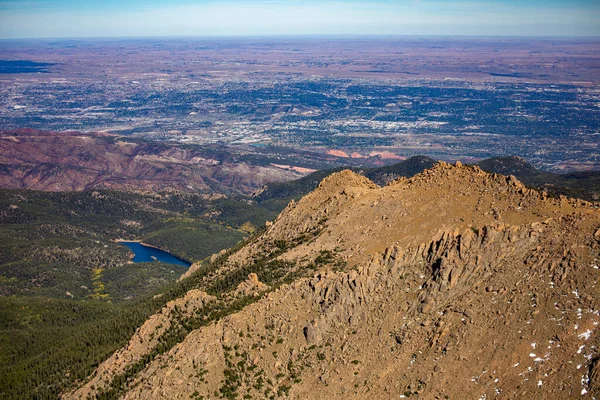 Der Atemberaubende Blick Auf Den Pikes Peak Die Südliche Front — Stockfoto