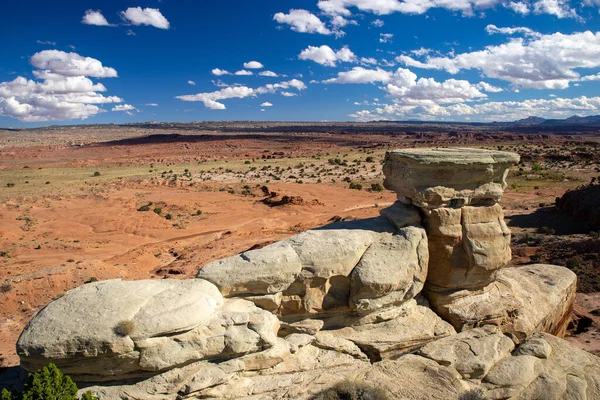 Una Hermosa Vista Los Desiertos Utah Bajo Cielo Azul Nublado — Foto de Stock