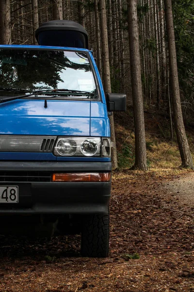 Queenstown Nieuw Zealand Nov 2020 Een Mitsubishi Blauw Busje Het — Stockfoto