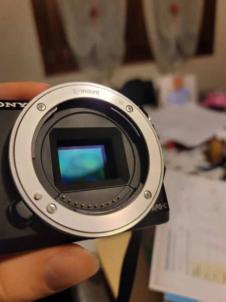 Closeup Shot Interior Professional Camera Lens — Stock Photo, Image