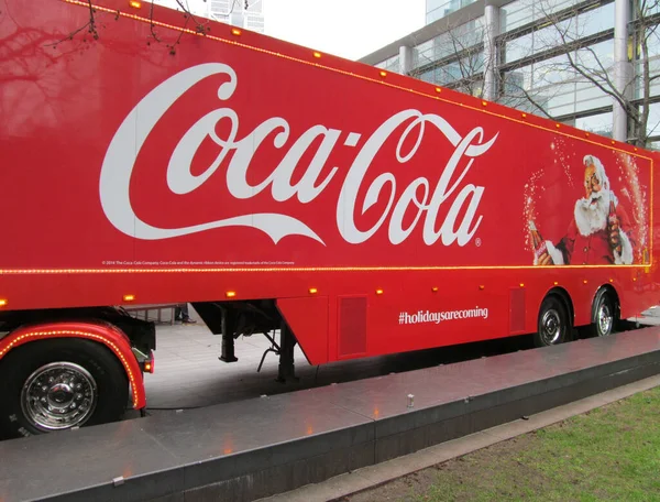 Londen Verenigd Koninkrijk Dec 2014 Beroemde Christmas Coca Cola Vrachtwagen — Stockfoto