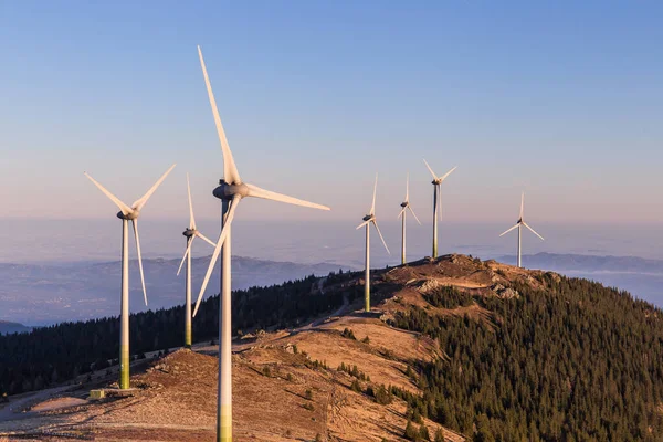 Windpark Handalm Mountain Range Styria Austria Autumn Blue Clear Skies — Stock Photo, Image