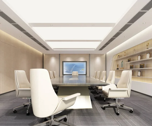 Beautiful Modern Office Interior Design Rendering — Stock Photo, Image