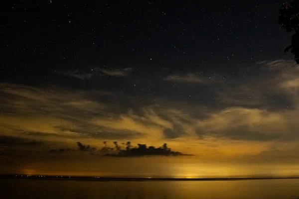 Starry Night Sky Lake — 스톡 사진