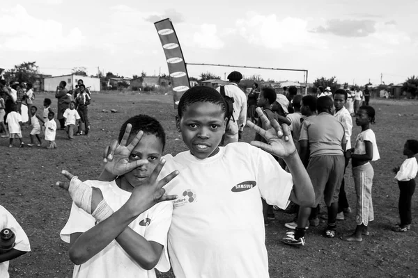 Johanesburg África Sul Agosto 2021 Jovens Adoráveis Crianças Negras Posando — Fotografia de Stock
