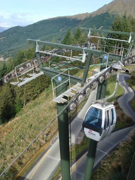 Vertical Shot Cableway Queenstown New Zealand — Stockfoto