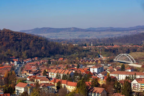 Flygfoto Över Staden Sighisoara Rumänien — Stockfoto