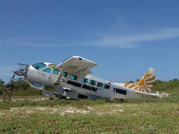 Federal Dependencies Venezuela Aug 2009 Elhagyott Repülőgép Tortuga Szigeten Szövetségi — Stock Fotó