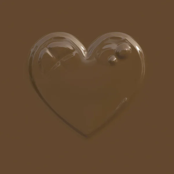 Smooth Chocolate Background Heart Middle — Stock Photo, Image