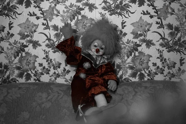 Μια Τρομακτική Κούκλα Κλόουν — Φωτογραφία Αρχείου
