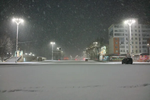 Tiraspol Moldova Jan 2021 Прекрасний Вид Місто Тирасполь Вночі Придністров — стокове фото