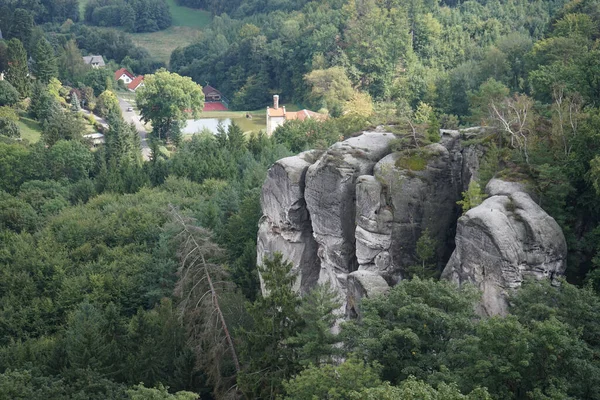 Felsen Und Wälder Böhmischen Paradies Tschechien — Stockfoto