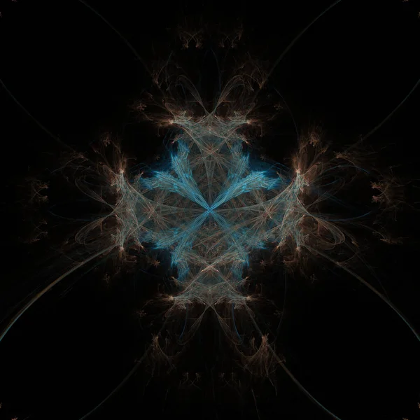 Beautiful Dynamic Fractal Patterns Glowing Energy Lines Square Format — Stockfoto