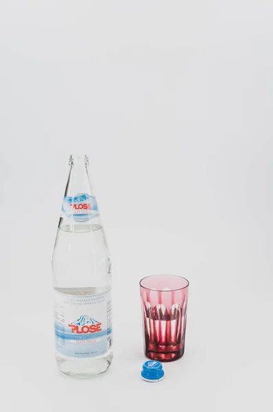 Inverigo Italy Dec 2021 Light Natural Water Glass Bottle Glass — 스톡 사진