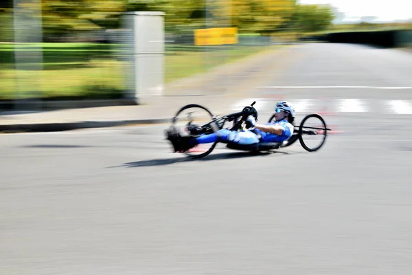 Campi Bisenzio Itálie Října 2021 Osoba Zdravotním Postižením Závodě Handbike — Stock fotografie