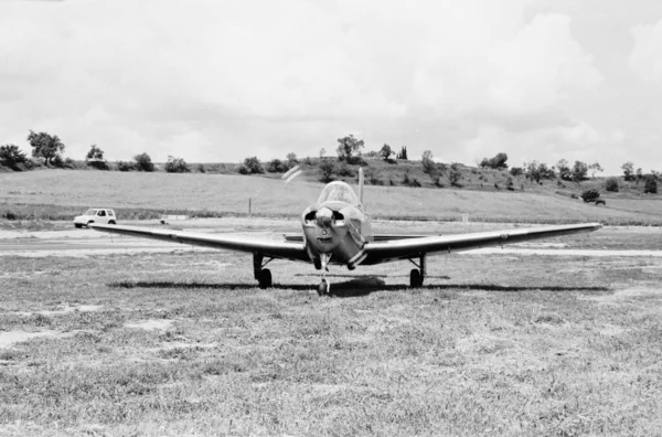 Barcelone Espagne Sept 2020 Avion Classique Aéroport Mentor Beechcraft — Photo