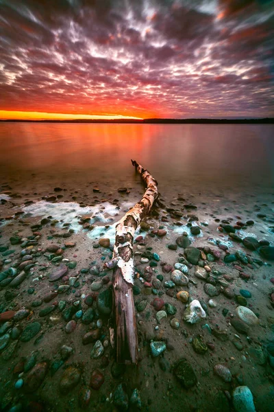 Beautiful Scenery Sunset Curonian Lagoon Lithuania — Fotografia de Stock