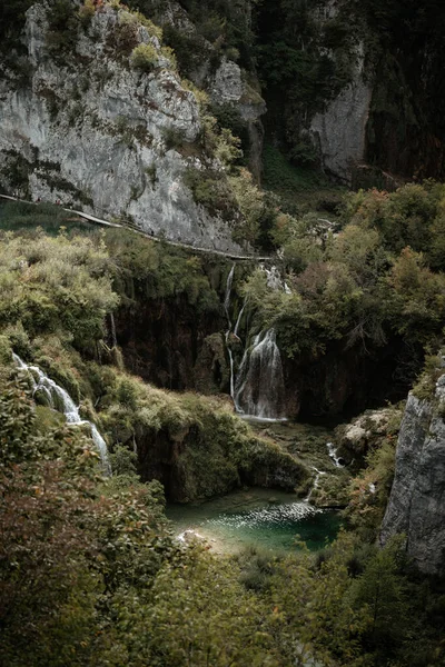 Vertical Shot Nature Plitvice Lakes National Park Croatia — Fotografia de Stock