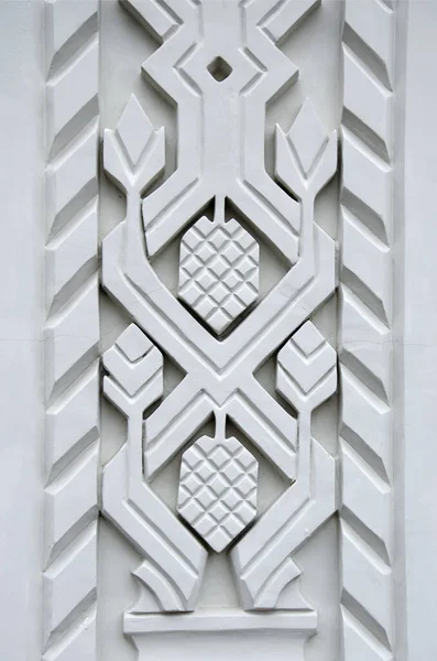 Fragment Decorative Elements Wall Historic Building Architectural Relief Curls — Stock Photo, Image