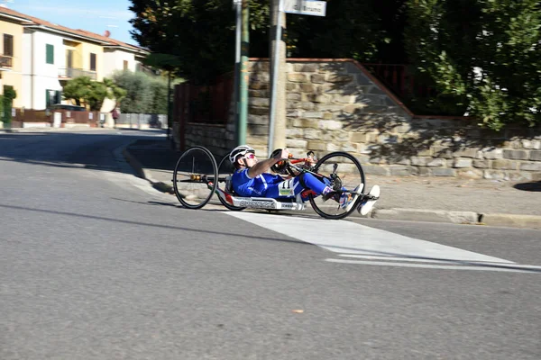 Campi Bisenzio Italia 2021 Una Persona Con Discapacidad Una Carrera — Foto de Stock