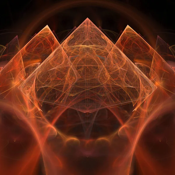 Beautiful Dynamic Fractal Patterns Glowing Energy Lines Square Format — Stockfoto