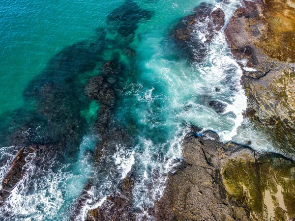 Een Vanuit Lucht Uitzicht Een Prachtige Zeegezicht Laguna Strand — Stockfoto