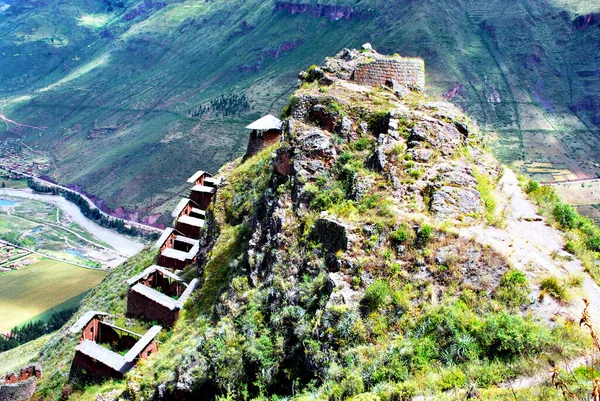 Increíbles Paisajes Terrazas Típicas Arquitectura Pisac Perú —  Fotos de Stock