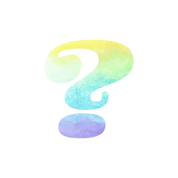 Illustration Watercolor Question Mark Isolated White Background — Fotografia de Stock