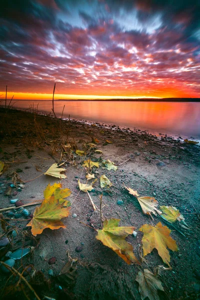Litvanya Daki Curonian Gölünde Günbatımının Güzel Bir Manzarası — Stok fotoğraf