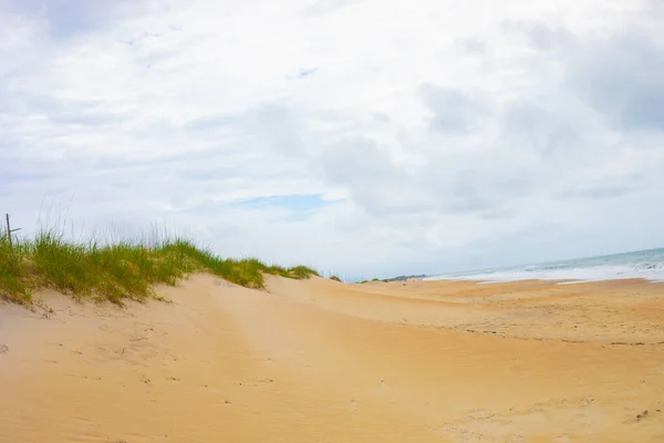 Які Океанічні Хвилі Піною Піщаному Пляжі — стокове фото