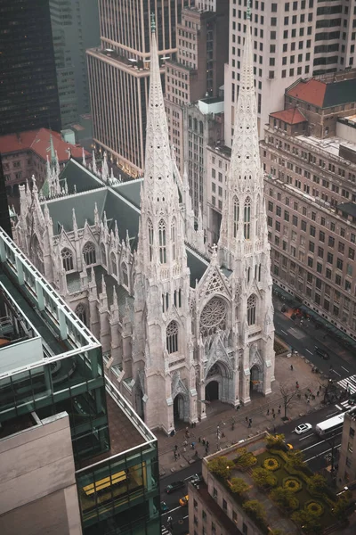 Een Luchtfoto Van Patrick Cathedral New York City — Stockfoto