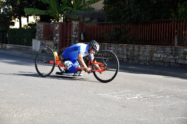 Campi Bisenzio Italien Okt 2021 Person Med Funktionshinder Cykel Ras — Stockfoto