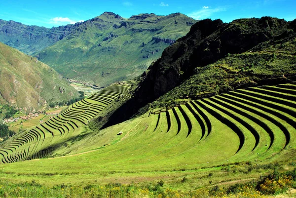 Amazing Scenery Typical Terraces Architecture Pisac Peru — Stock Photo, Image