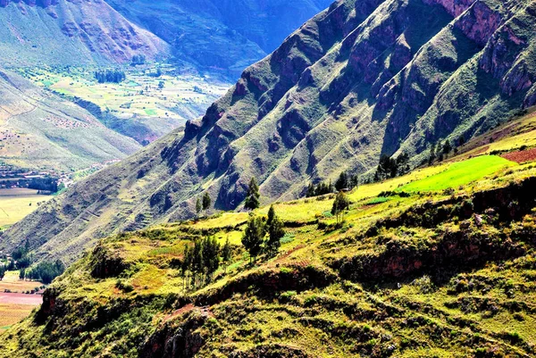 Pisac Peru Şaşırtıcı Manzara Tipik Teraslar Mimari — Stok fotoğraf