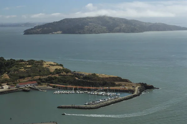Widok Powietrza Morze Górami Żaglówkami Północnej Kalifornii San Francisco — Zdjęcie stockowe