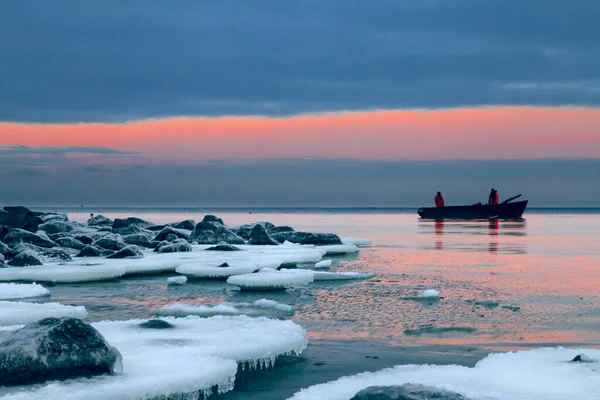 Μια Όμορφη Θέα Του Ηλιοβασιλέματος Στη Βαλτική Θάλασσα Λιθουανία — Φωτογραφία Αρχείου
