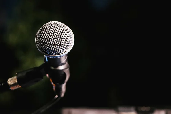 Closeup Shot Microphone Stage — Fotografia de Stock