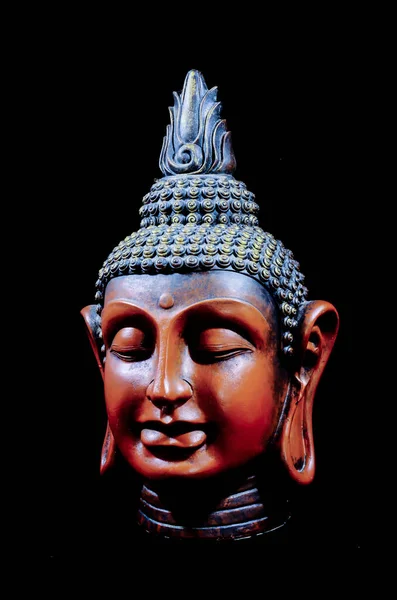 Statua Buddista Orientale Isolata Sfondo Nero — Foto Stock