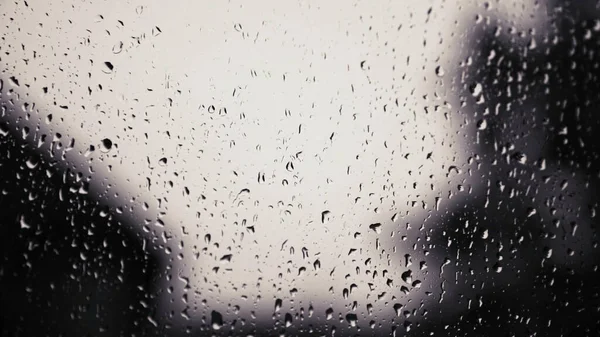 Σταγόνες Βροχής Στο Παράθυρο Ατμοσφαιρική Επίδραση Σταγόνες Βροχής Ιδανικό Έννοια — Φωτογραφία Αρχείου