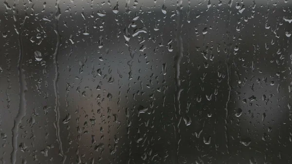 Chuva Cai Janela Efeito Atmosférico Com Gotas Chuva Conceito Ideal — Fotografia de Stock