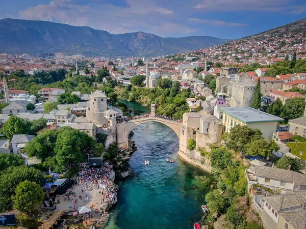 Αεροφωτογραφία Της Πόλης Μόσταρ Στη Βοσνία Και Ερζεγοβίνη — Φωτογραφία Αρχείου