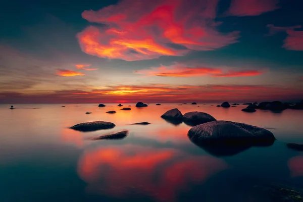 Beautiful Sunset View Coast Baltic Sea Lithuania — Stockfoto