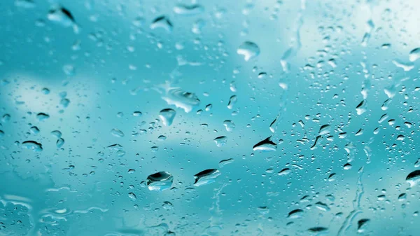 Gotas Lluvia Ventana Efecto Atmosférico Con Gotas Lluvia Concepto Ideal —  Fotos de Stock