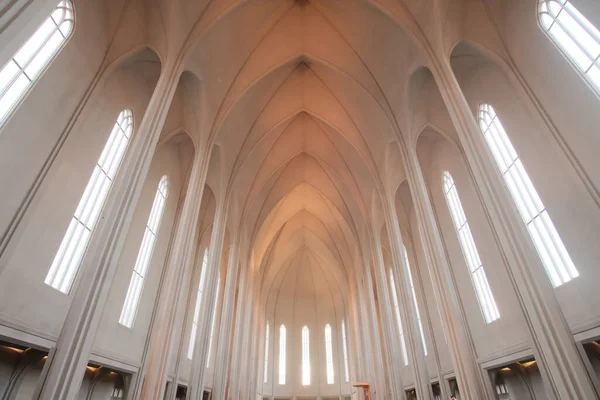 Uma Vista Interior Igreja Hallgrimskirkja Reykjavik Islândia — Fotografia de Stock