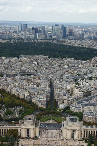 Vue Aérienne Des Jardins Verts Trocadéro Des Bâtiments Depuis Sommet — Photo